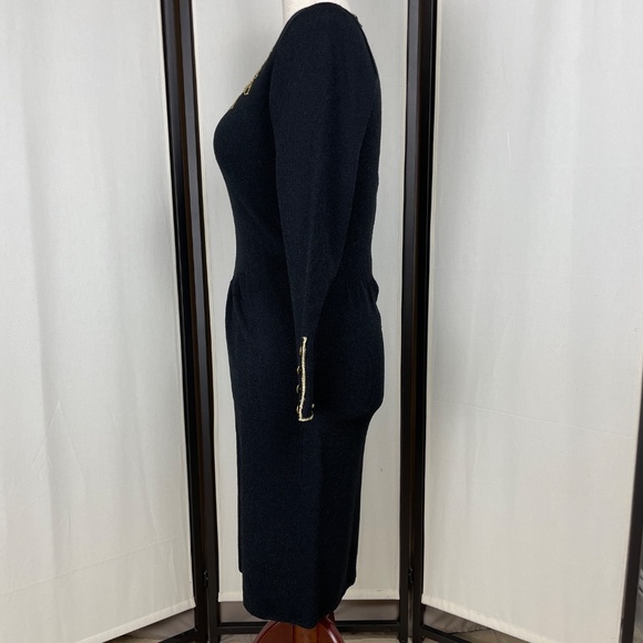 Vintage Don Sayres Beaded Sweater Dress Wool Size 8 - Picture 7 of 14